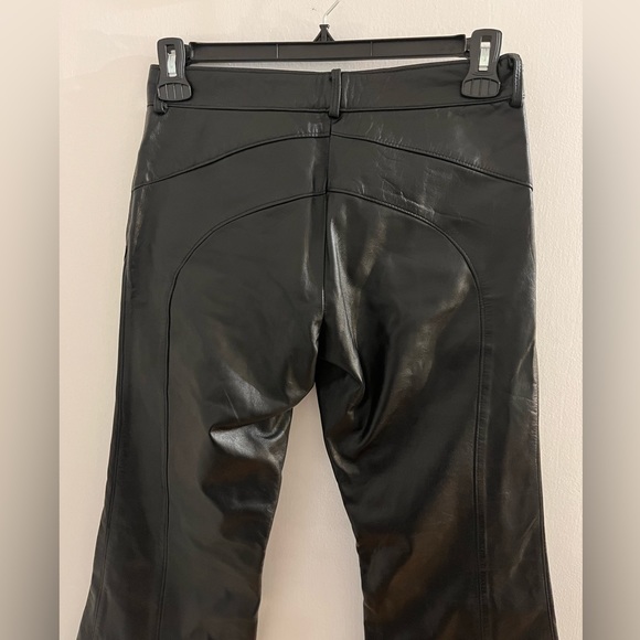 DIMITRI Size 4 Vintage Women’s Leather Pants Flared - Picture 3 of 6